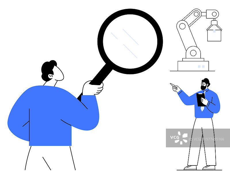 正在分析自动化流程的人图片素材