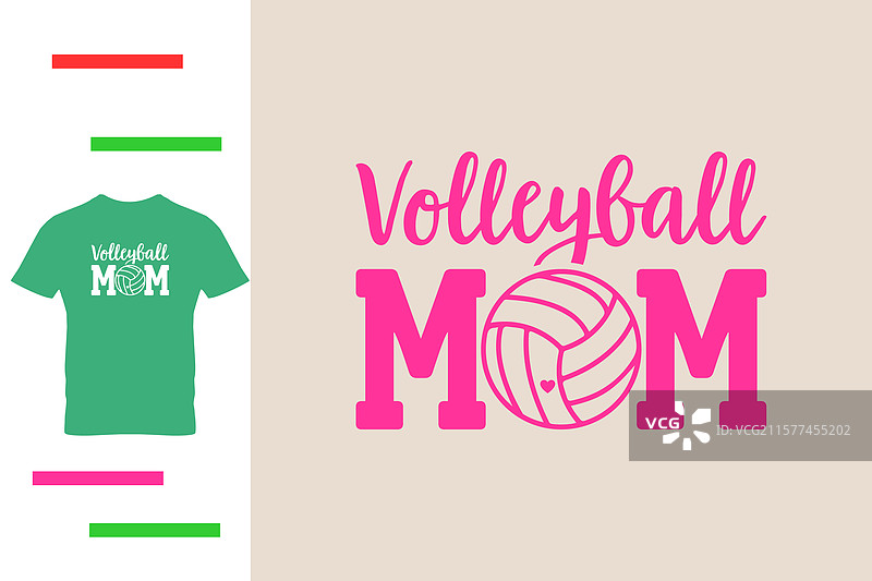 排球妈妈T恤设计图片素材