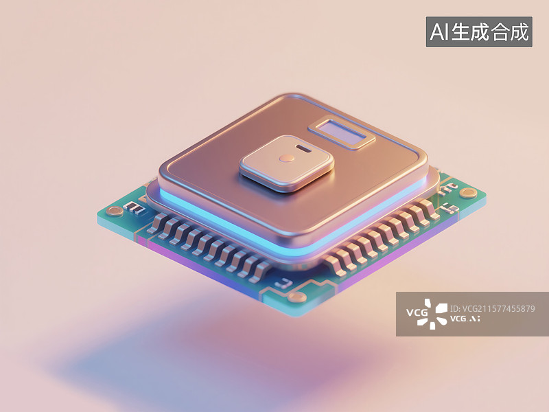 【AI数字艺术】未来感体重秤悬浮于电子芯片之上健康科技抽象3D商业背景炫彩激光镭射酸性金属饮食控制和健身追踪图片素材