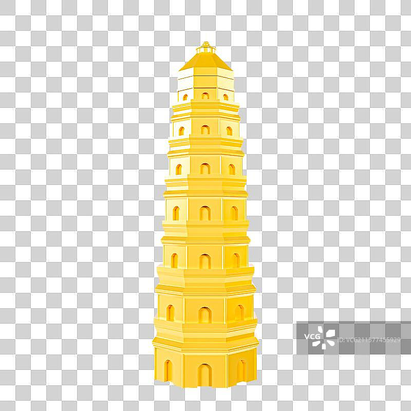 3D立体苏州地标建筑云岩寺塔图片素材