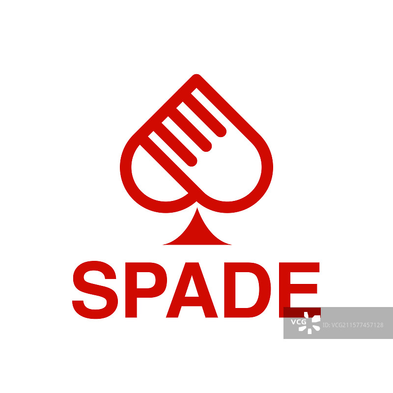 抽象的黑桃赌场投注扁平极简风格标志图片素材