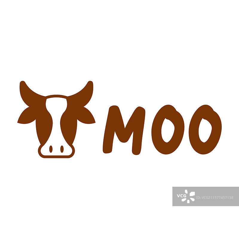 牛叫声扁平极简风格标志设计图片素材