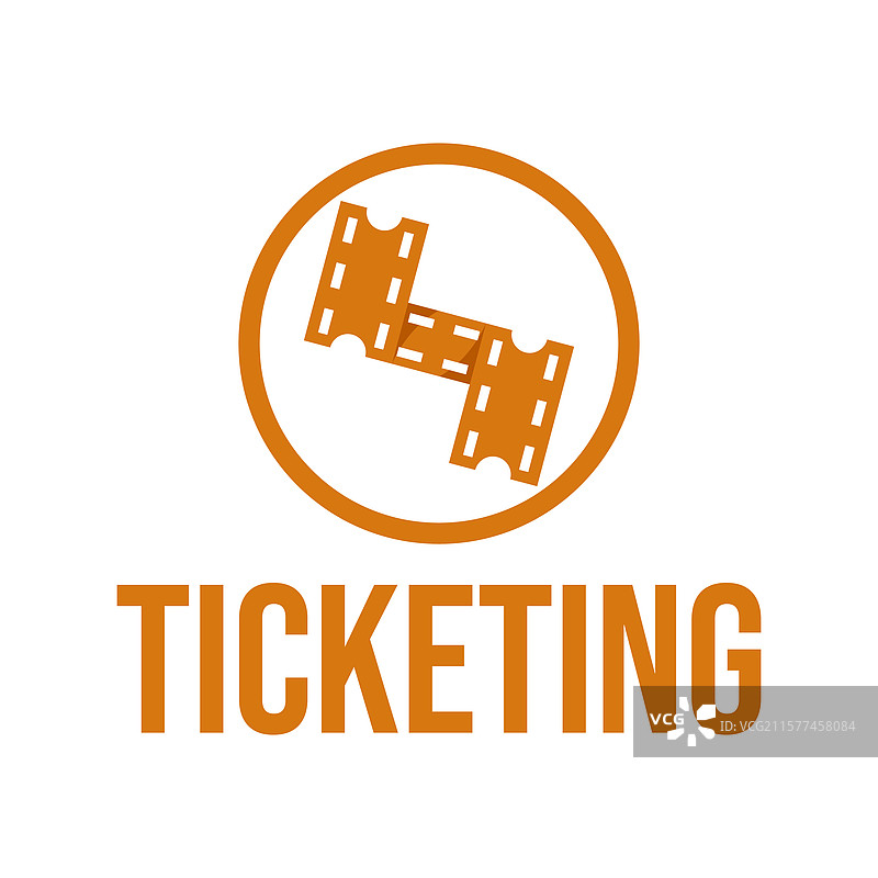 票务扁平极简风格logo设计图片素材