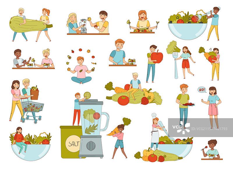 素食生活与人们角色健康烹饪图片素材