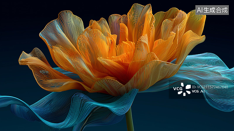 【AI数字艺术】3D数字花卉渲染图片素材