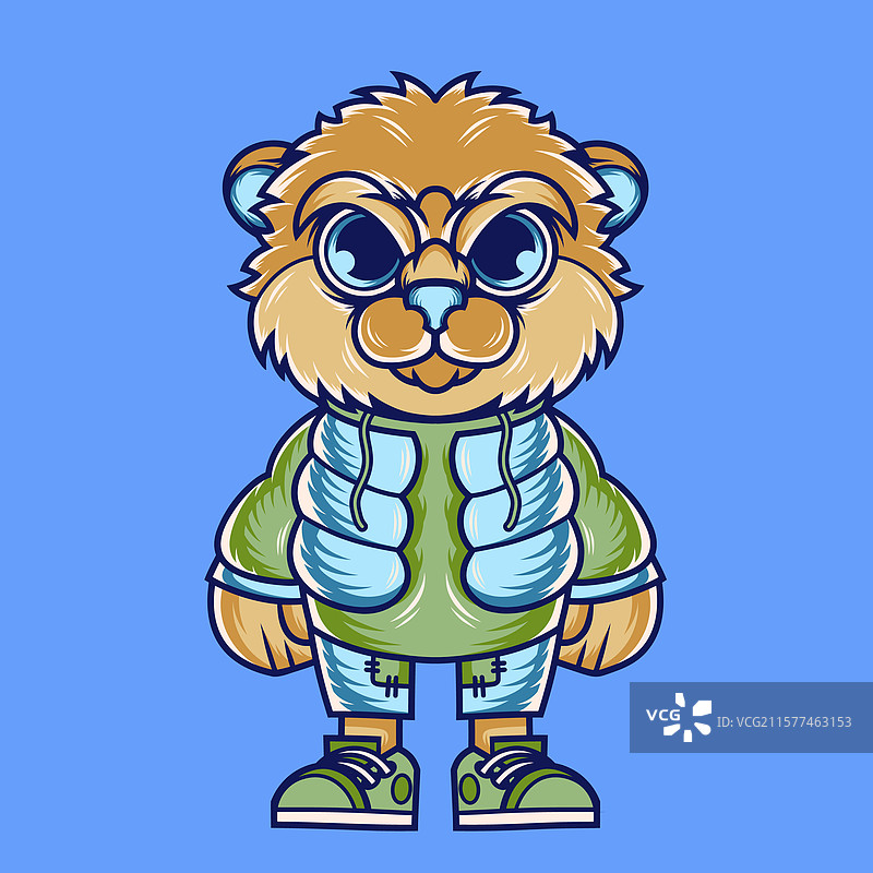 海狸卡通吉祥物角色设计图片素材