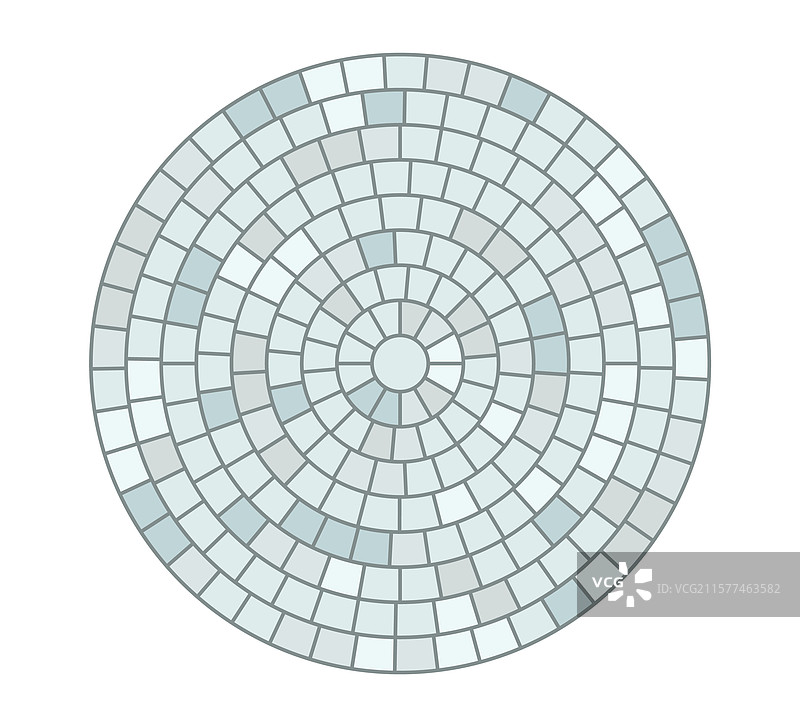 铺设的圆形图案瓷砖圆形砖马赛克图片素材
