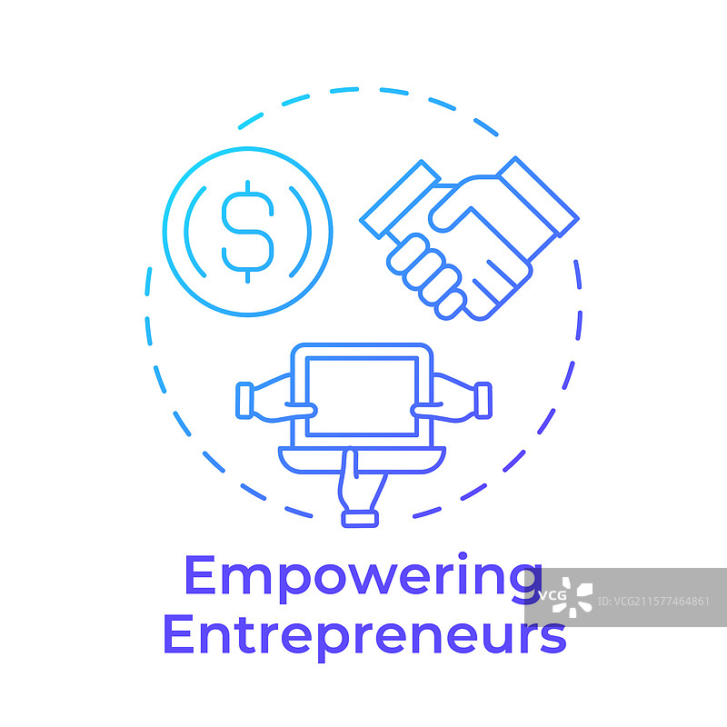 赋能企业家蓝色渐变概念图片素材