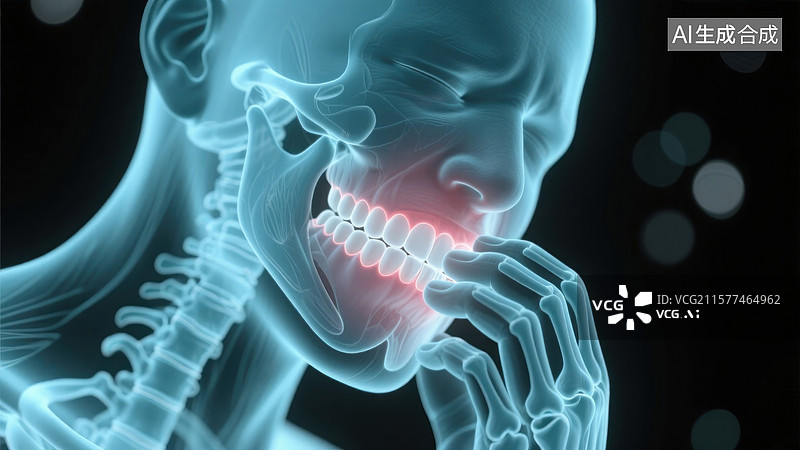 【AI数字艺术】口腔健康的警示牙痛难忍的痛苦图片素材