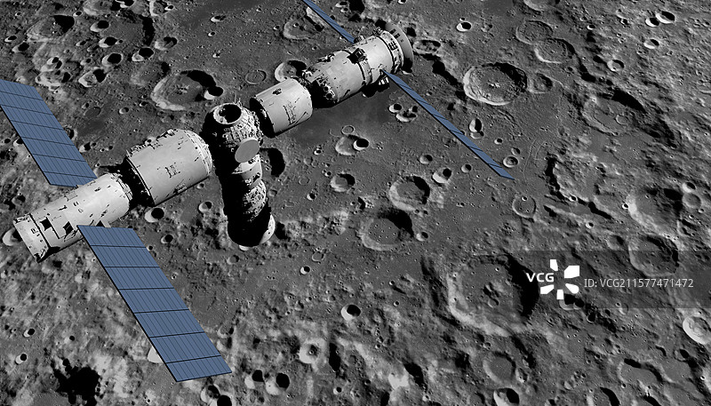 中国载人飞船, 中国空间站, 中国载人登月工程，月球与空间站图片素材