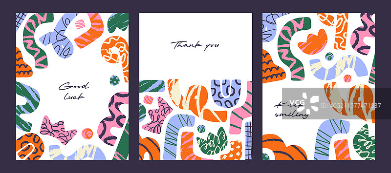 可爱的抽象边框卡片设计图片素材