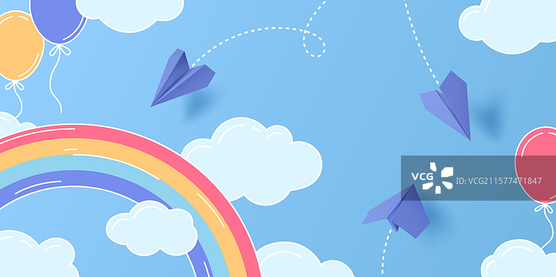 蓝天背景下的纸飞机图片素材