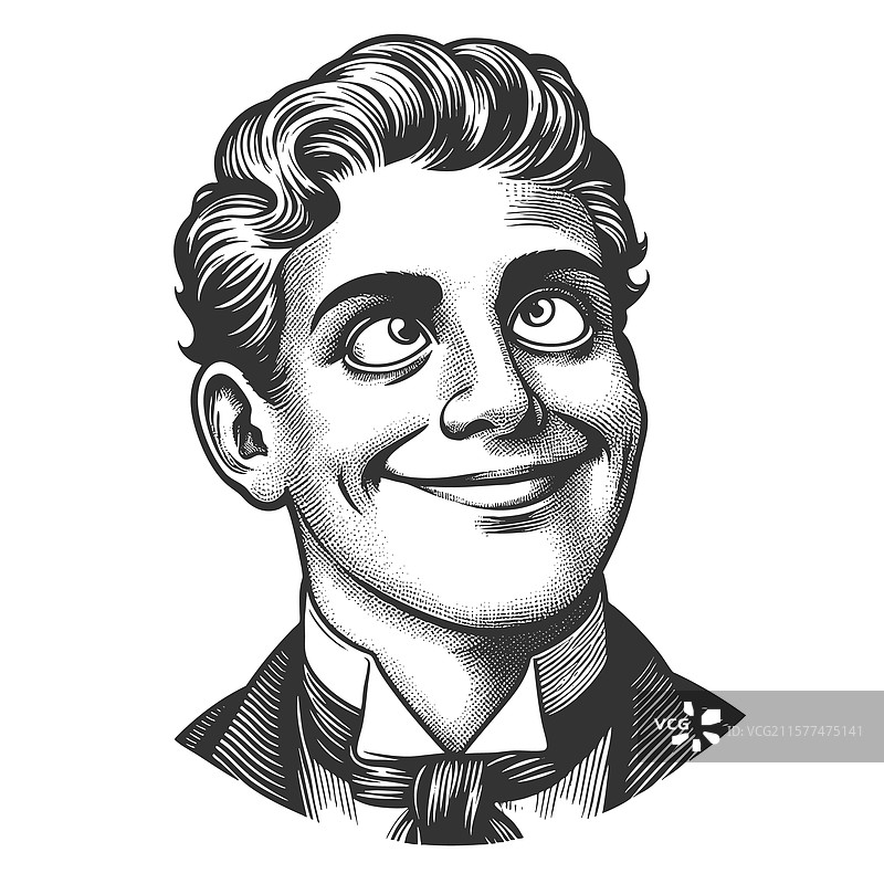 宽眼睛的漫画人物雕刻图片素材