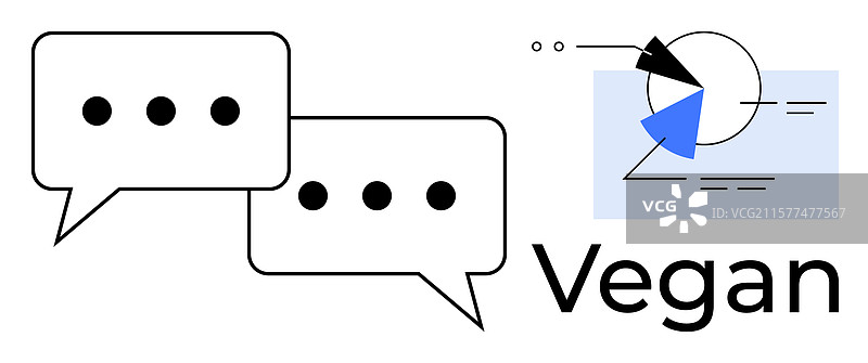 素食沟通概念与对话气泡图片素材