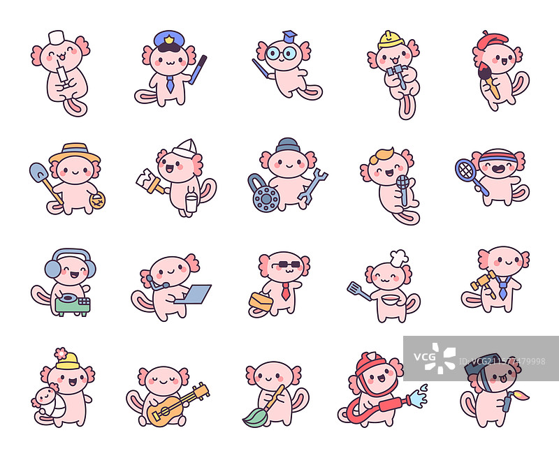 可爱的水獺职业系列图片素材