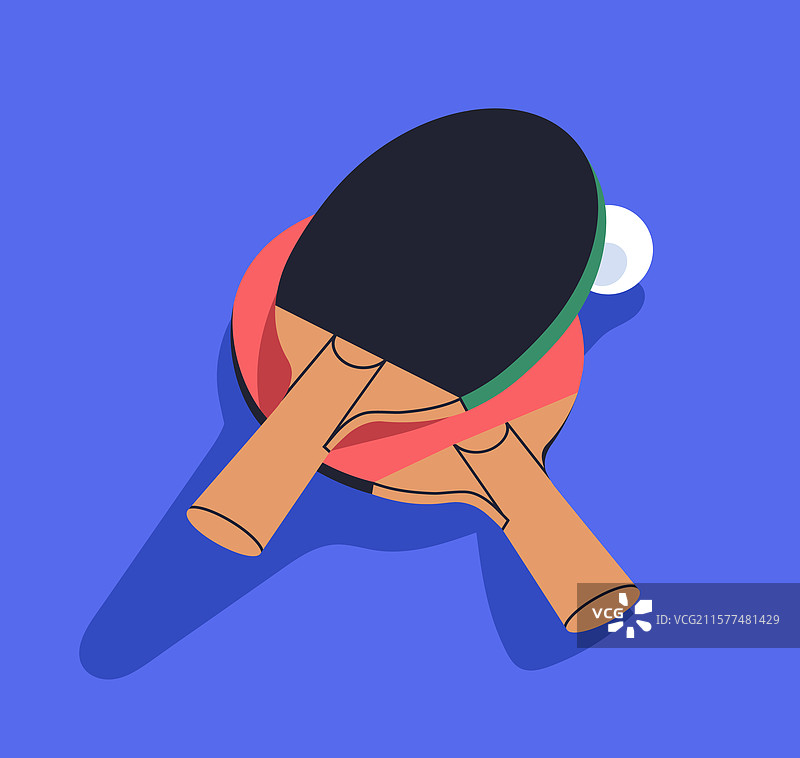 乒乓球拍和球桌上网球器材图片素材