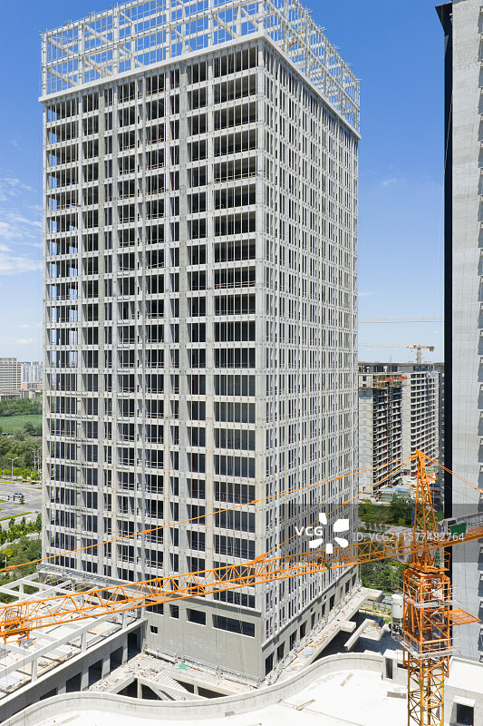 河南周口 文昌大道 停工建筑 停工工地 烂尾楼图片素材