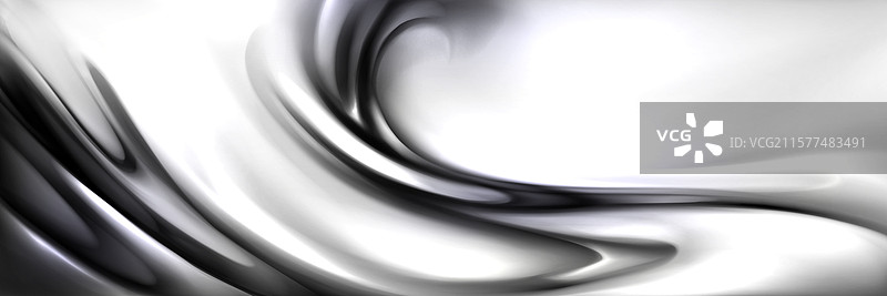 液态银色背景与抽象波浪图片素材