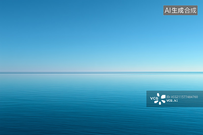 【AI数字艺术】暗调广阔的蓝色海洋图片素材