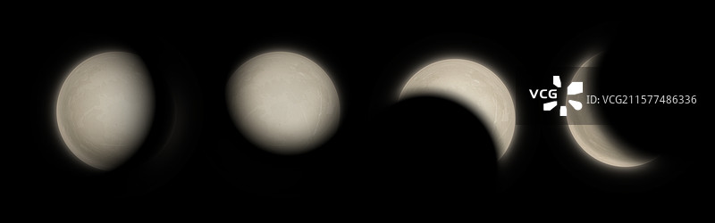 黑色背景上的真实月相图片素材