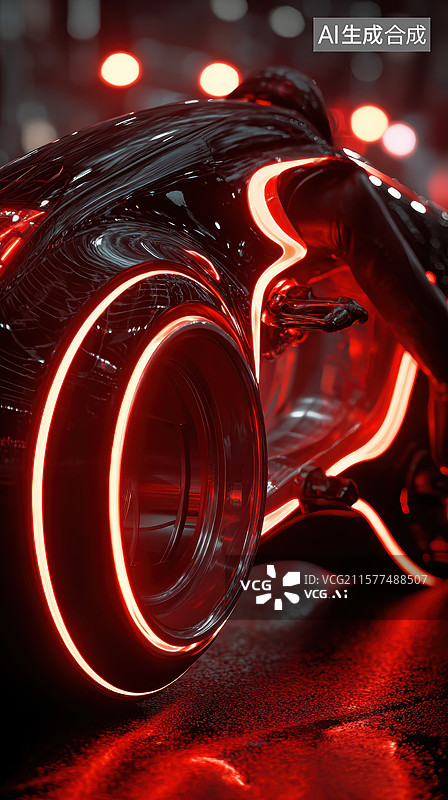 【AI数字艺术】未来感机械装置的特写图片素材