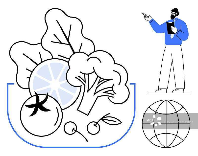 营养专家展示健康食品选择图片素材