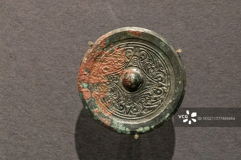 陕西考古博物馆铜镜西汉早期-东汉晚期西安高陵区阳陵陪葬墓区图片素材