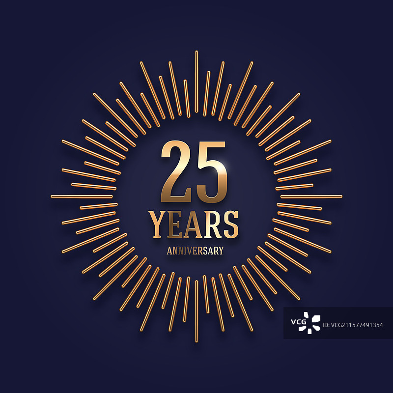 25周年纪念金色标志图片素材