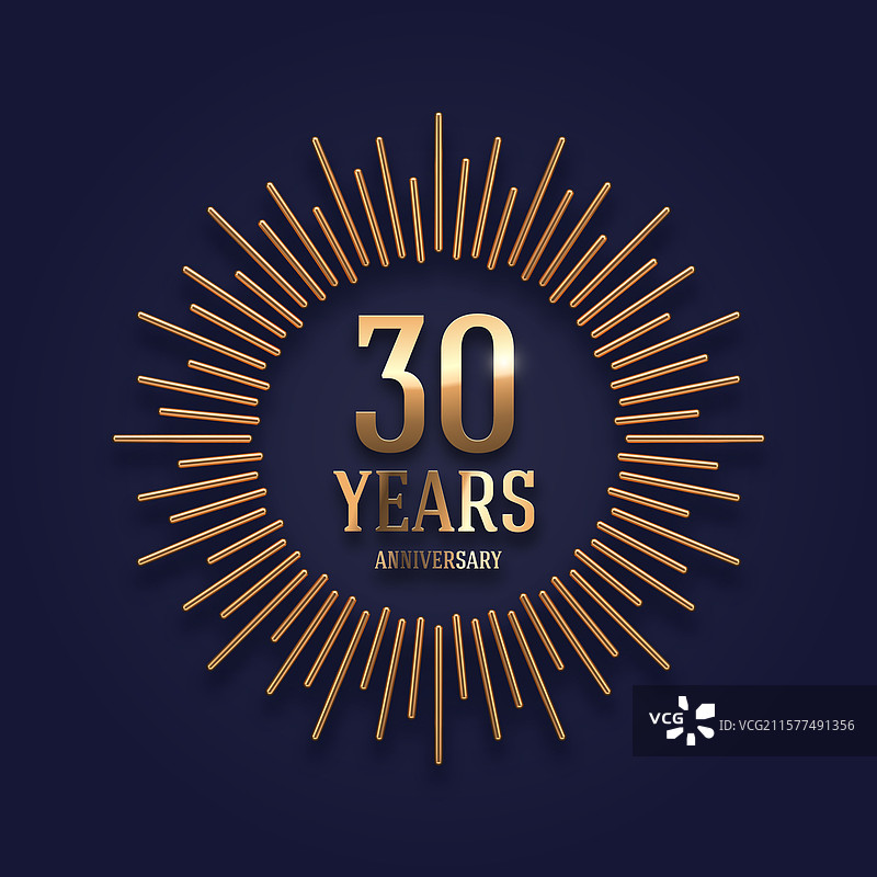 30周年纪念金色标志图片素材