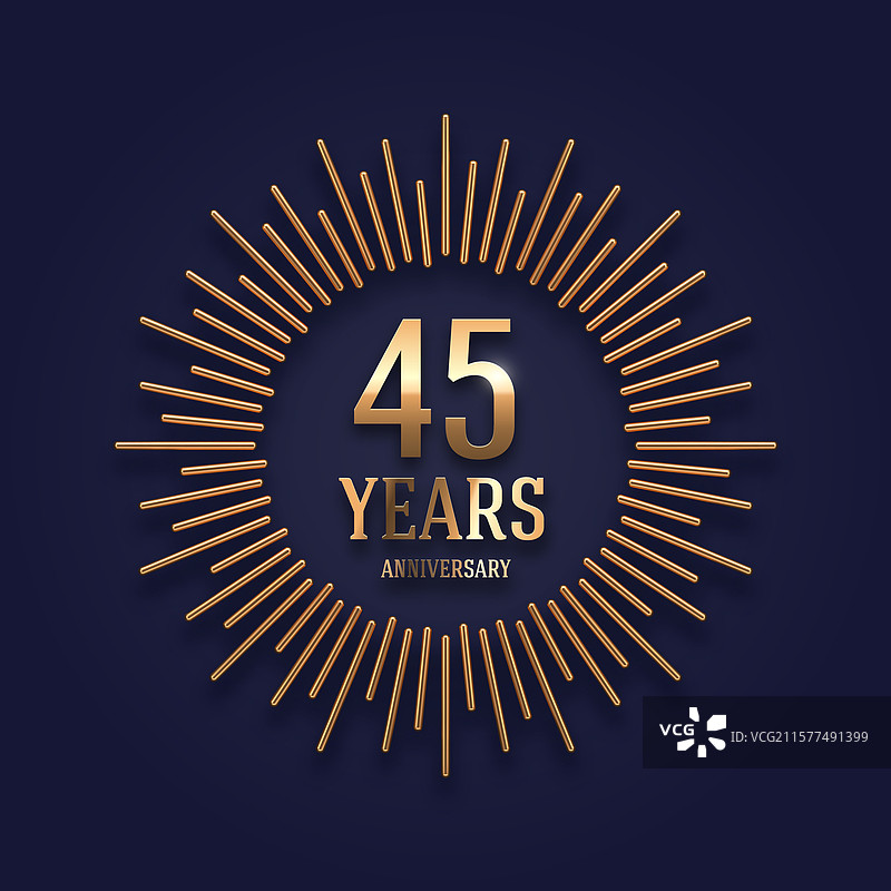 45周年纪念金色标志图片素材