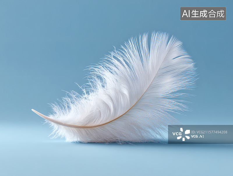 【AI数字艺术】一支洁白的羽毛图片素材