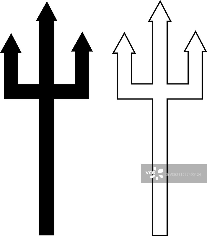 平面和轮廓剪影的叉子图标设计图片素材