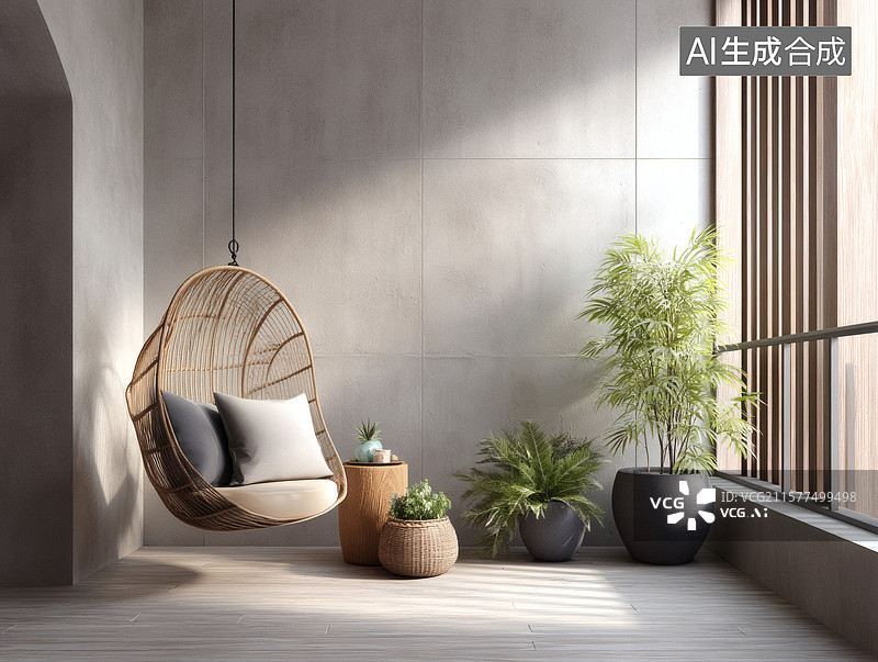【AI数字艺术】现代简约室内一角图片素材