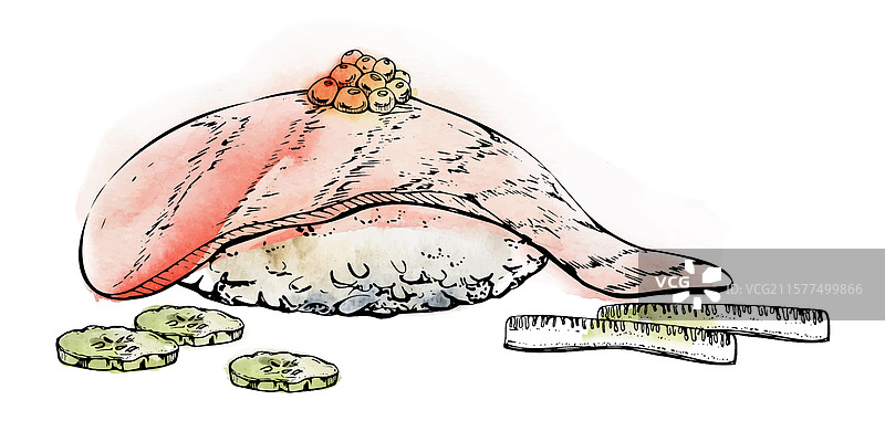 传统日本料理握寿司生鱼片图片素材