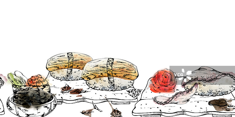 传统日本料理握寿司军舰寿司图片素材