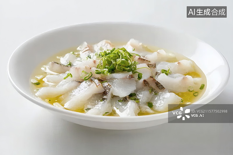 【AI数字艺术】撒着葱花的美味的酸菜鱼图片素材