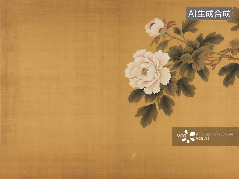 【AI数字艺术】白色牡丹花图片素材