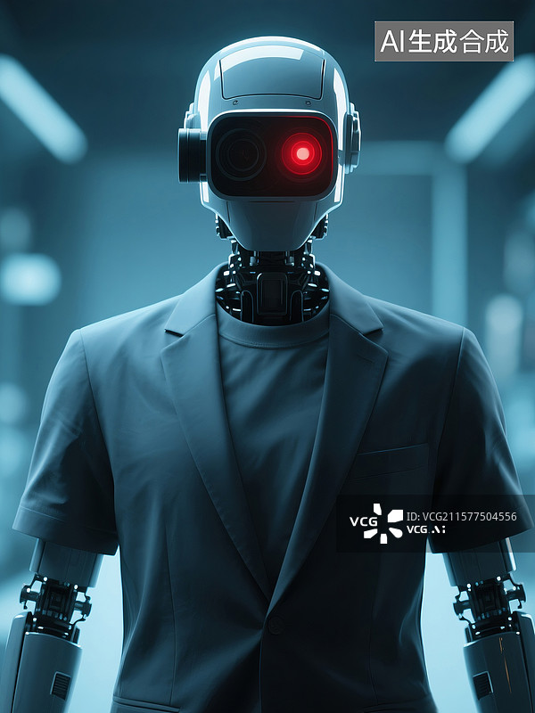 【AI数字艺术】具科技感的摄像机头部人形形象图片素材