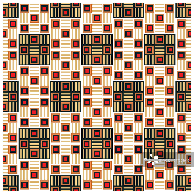 交替的黑色、红色和米色方块及线条图片素材