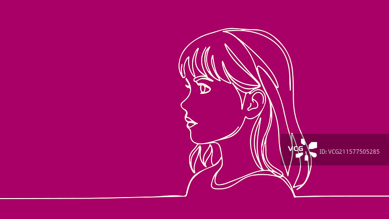 年轻女性侧脸美丽的女孩图片素材