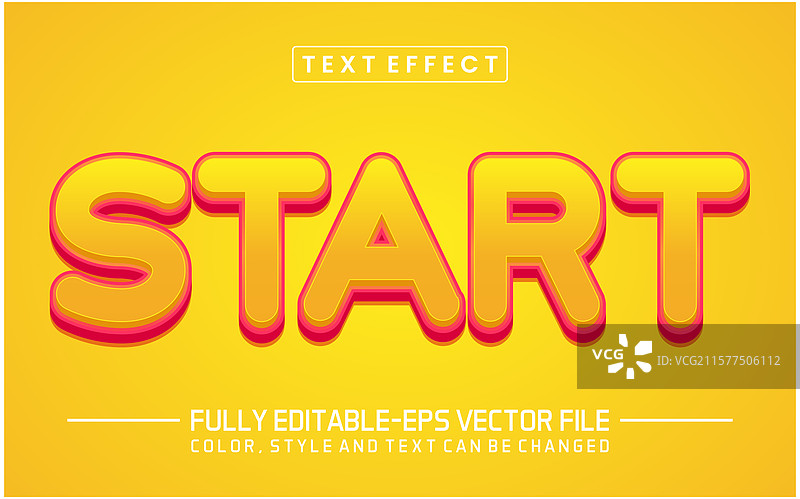 可编辑的起始字体文本效果图片素材