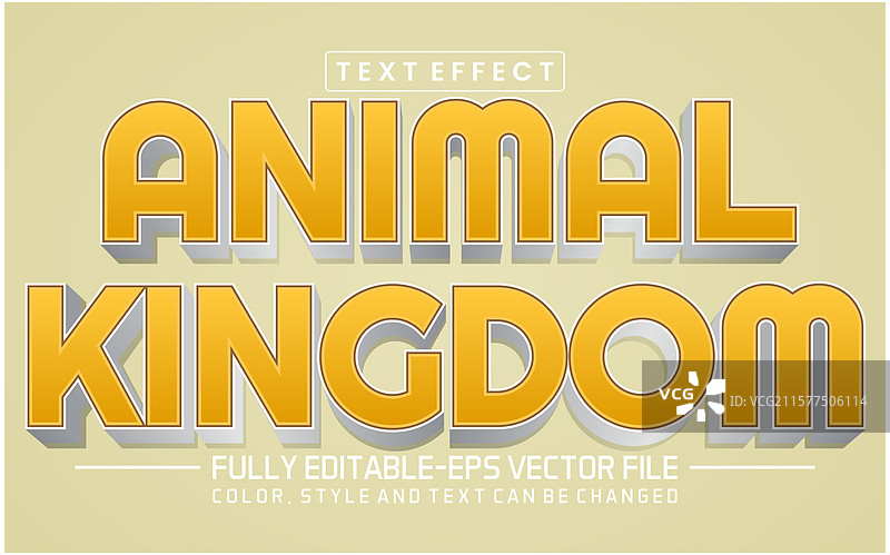 动物王国字体效果可编辑图片素材