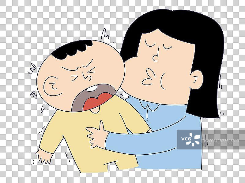 亲吻哭闹的孩子图片素材