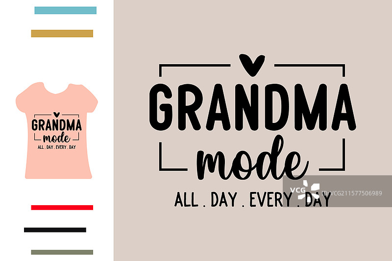 奶奶模式T恤设计图片素材