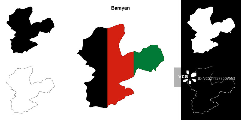 巴米扬轮廓地图图片素材