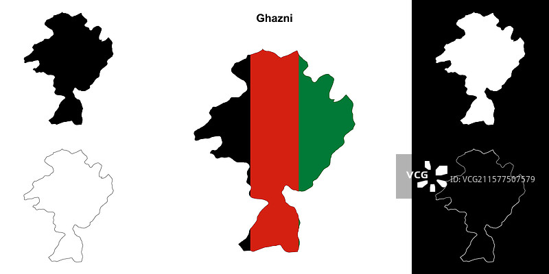 加兹尼轮廓地图图片素材
