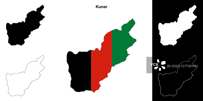库纳尔轮廓地图图片素材