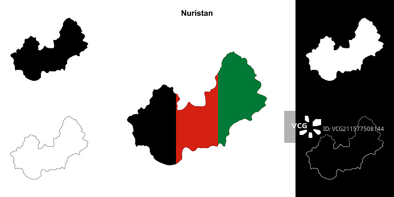 努里斯坦轮廓地图图片素材