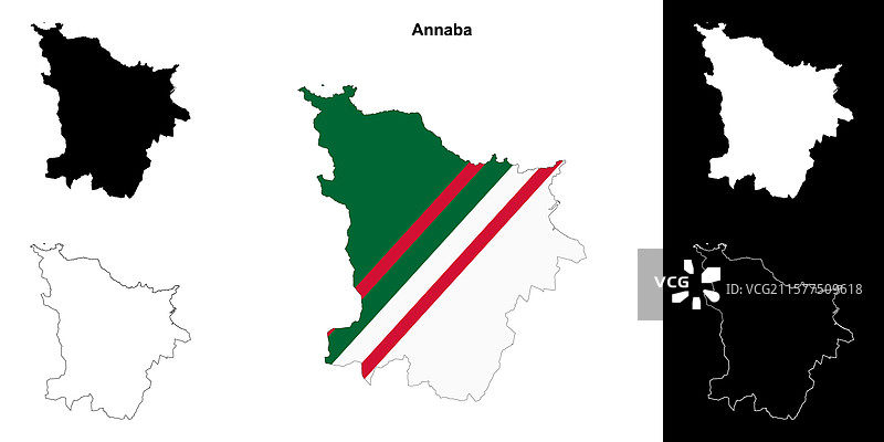 安纳巴轮廓地图图片素材