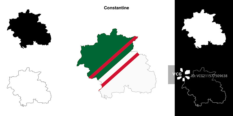 君士坦丁大区轮廓地图图片素材
